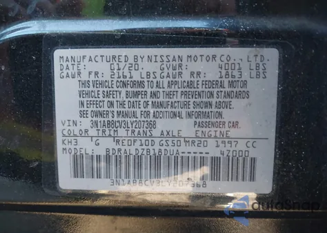 2020 Nissan Sentra Sv Xtronic Cvt z USA, uszkodzony, nr VIN 3N1AB8CV3LY207368